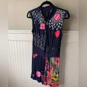 Desigual Mixed-Media Mini Dress